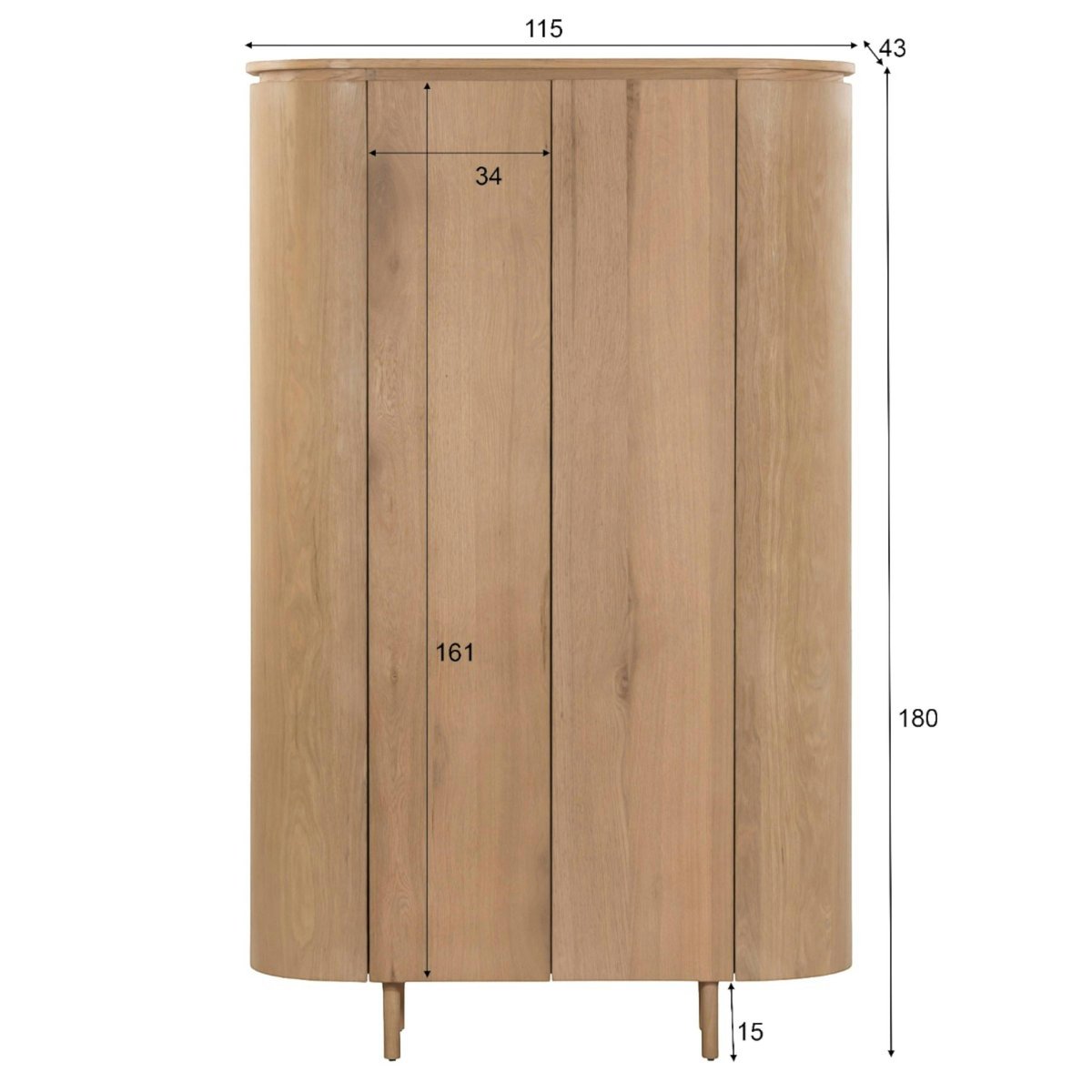 Buffet haut de salle à manger, 2 portes LOREN bois clair, PIER IMPORT