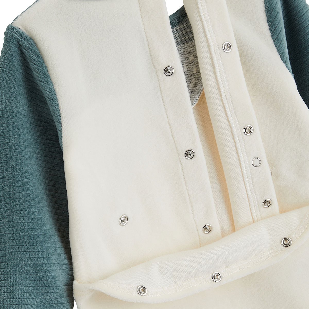Lot de 2 pyjamas bébé en velours Ginkgo vert, PETIT BEGUIN