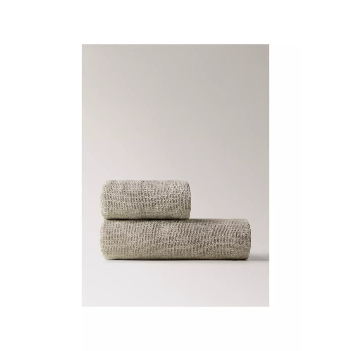 Mini serviette de lavabo en lin/coton mini waffle sable, MANGO HOME
