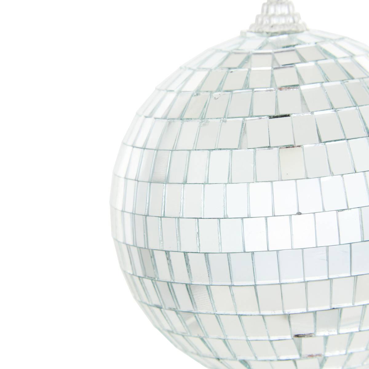 Boule de Noël facettée argentée D. 100 mm argent, FEERIC LIGHTS & CHRISTMAS
