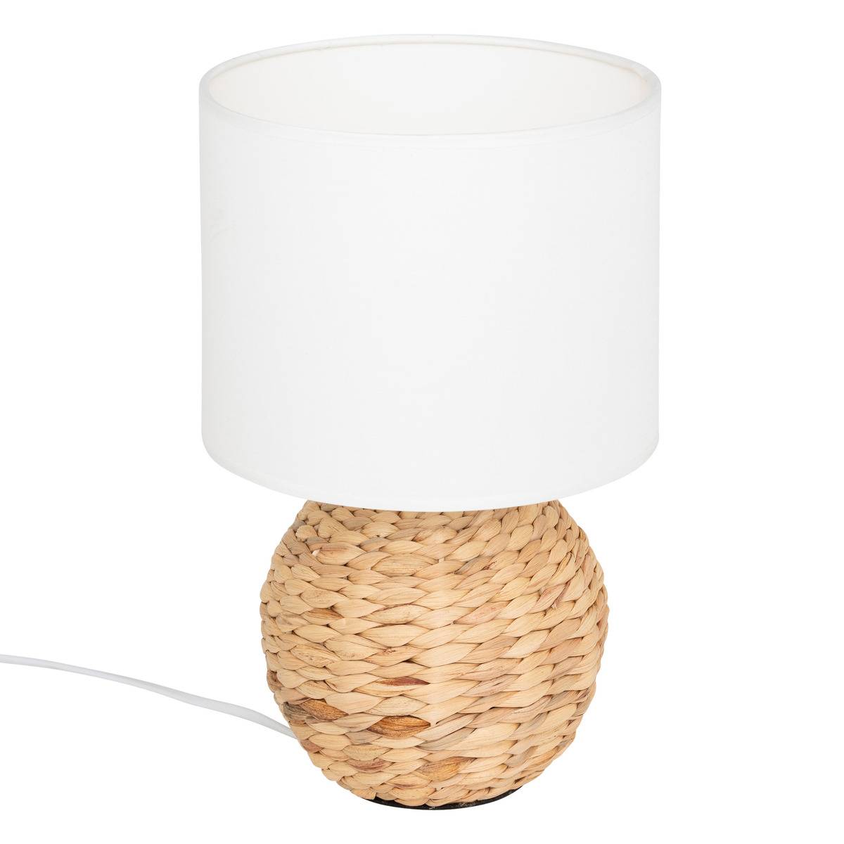 Lampe à poser jacinthe d'eau tressée SAND beige, ATMOSPHERA