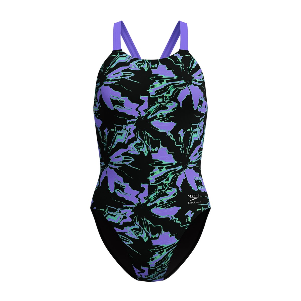 Maillot de bain 1 pièce motif/style abstrait noir, SPEEDO