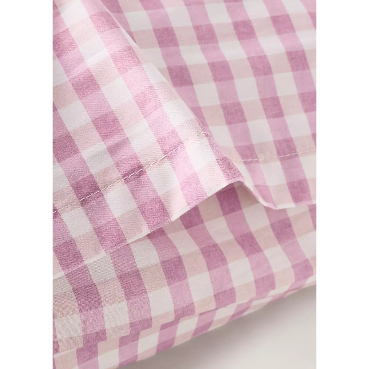 Taie d'oreiller coton carreaux vichy 60x60 cm rose, MANGO HOME