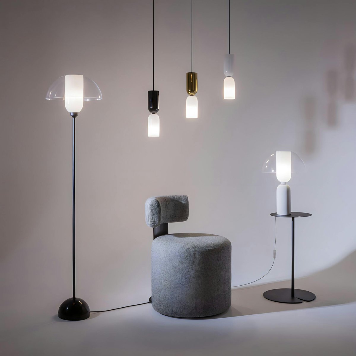 Lampe de salon blanche rétro – verre et céramique WINDER blanc, PIER IMPORT