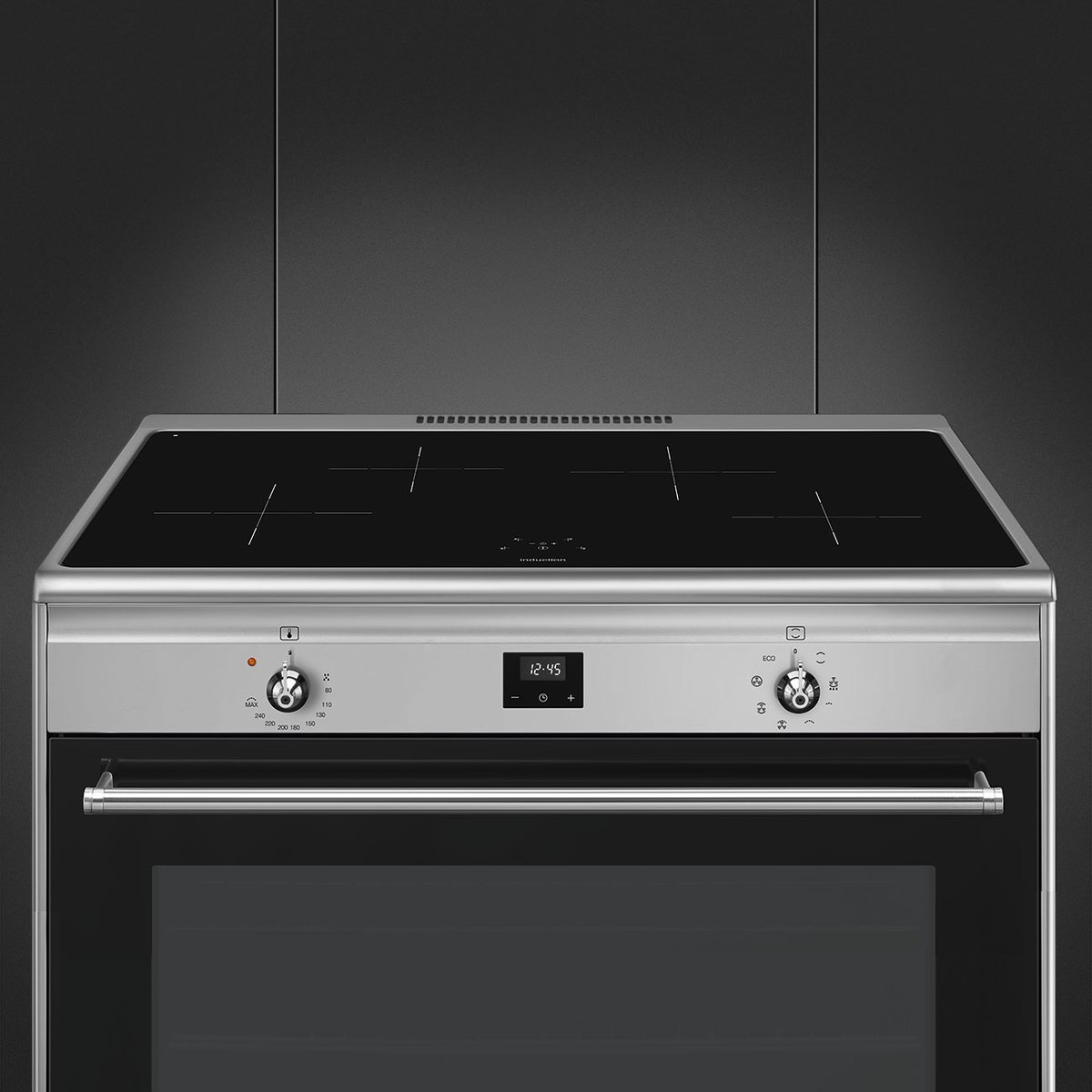 Piano de cuisson induction 4 feux 90 cm CG90 inox satiné, SMEG