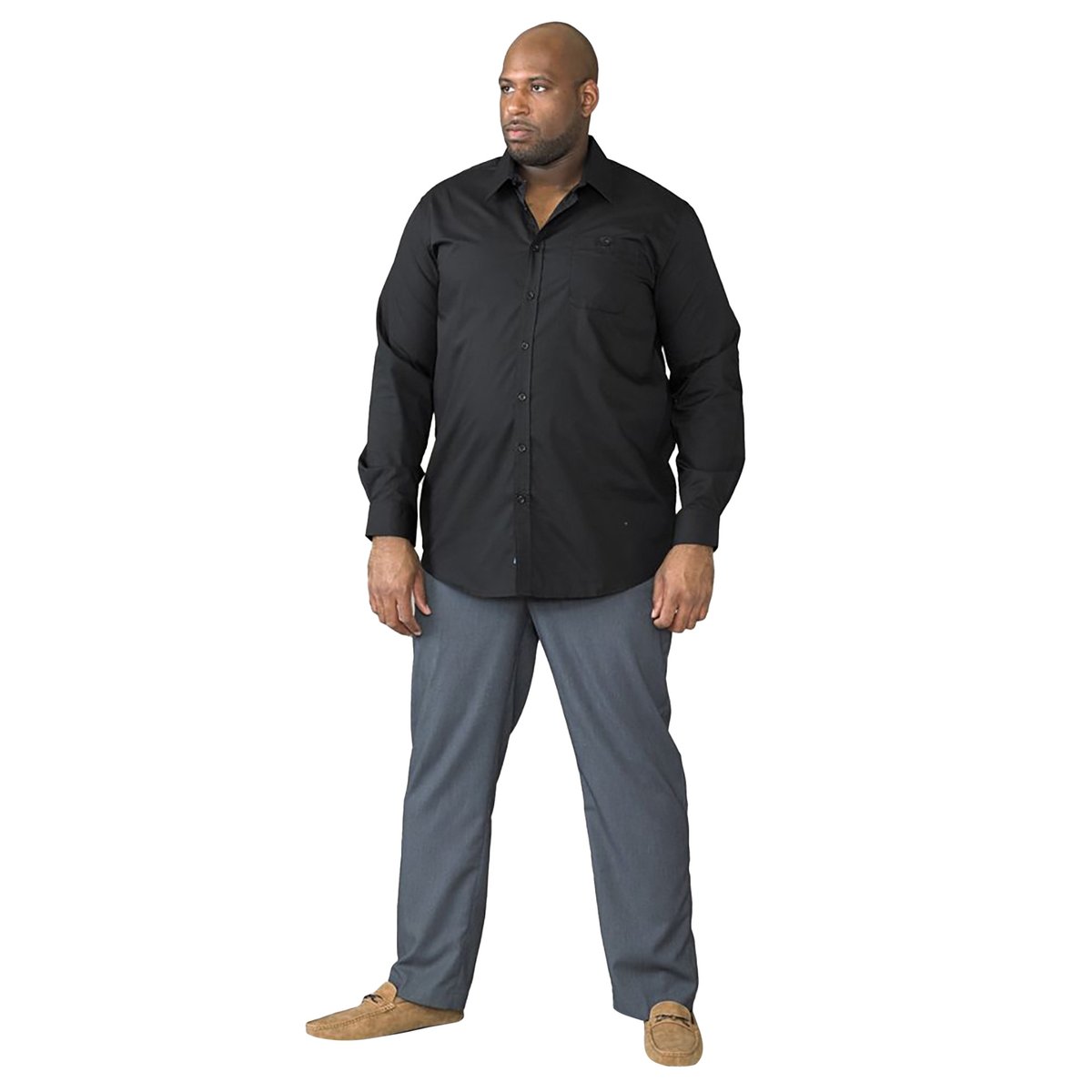Chemise manches longues grande taille CORBIN noir, DUKE