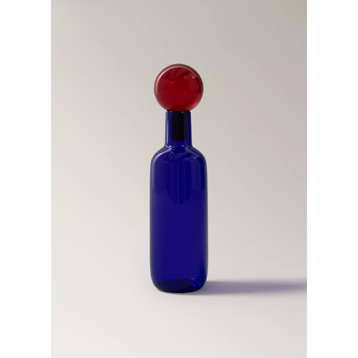 Vase 100 % verre avec bouchon bleu encre, MANGO HOME
