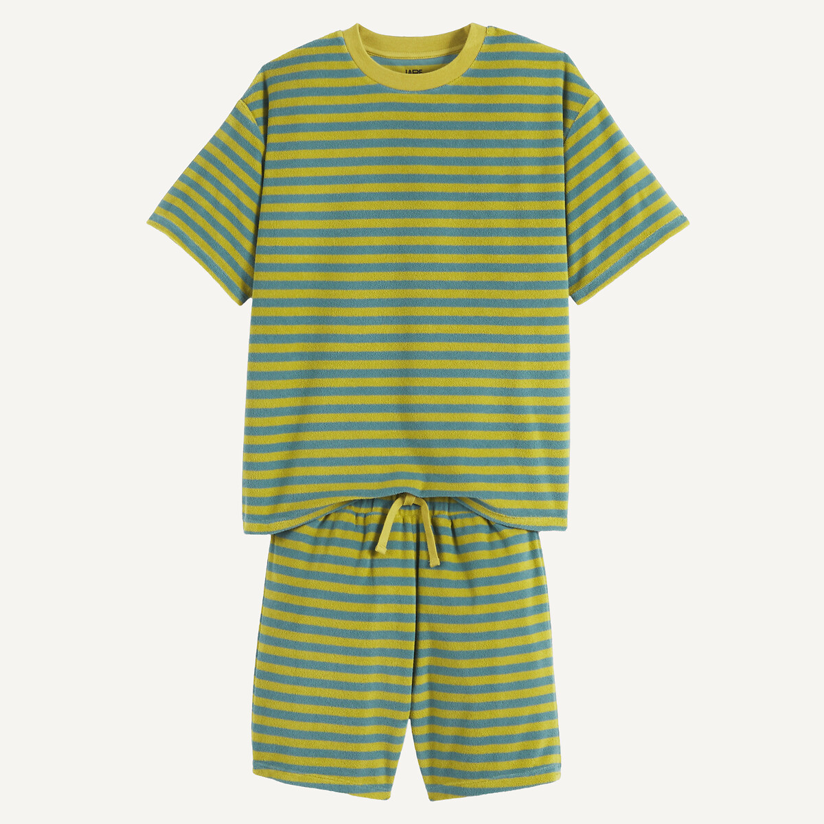 Pijama corto de rizo verde/azul, LA REDOUTE COLLECTIONS