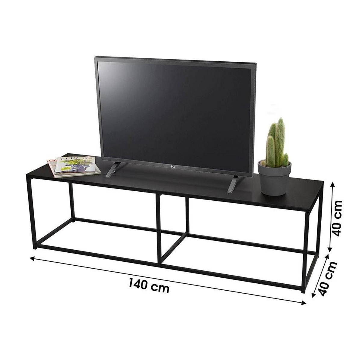 Meuble Tv Métal Noir Madison noir, DECORATIE