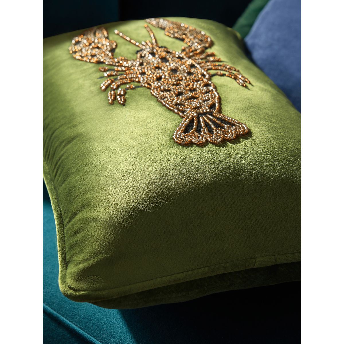 Coussin à motif homard 50 x 30 cm vert, NEXT