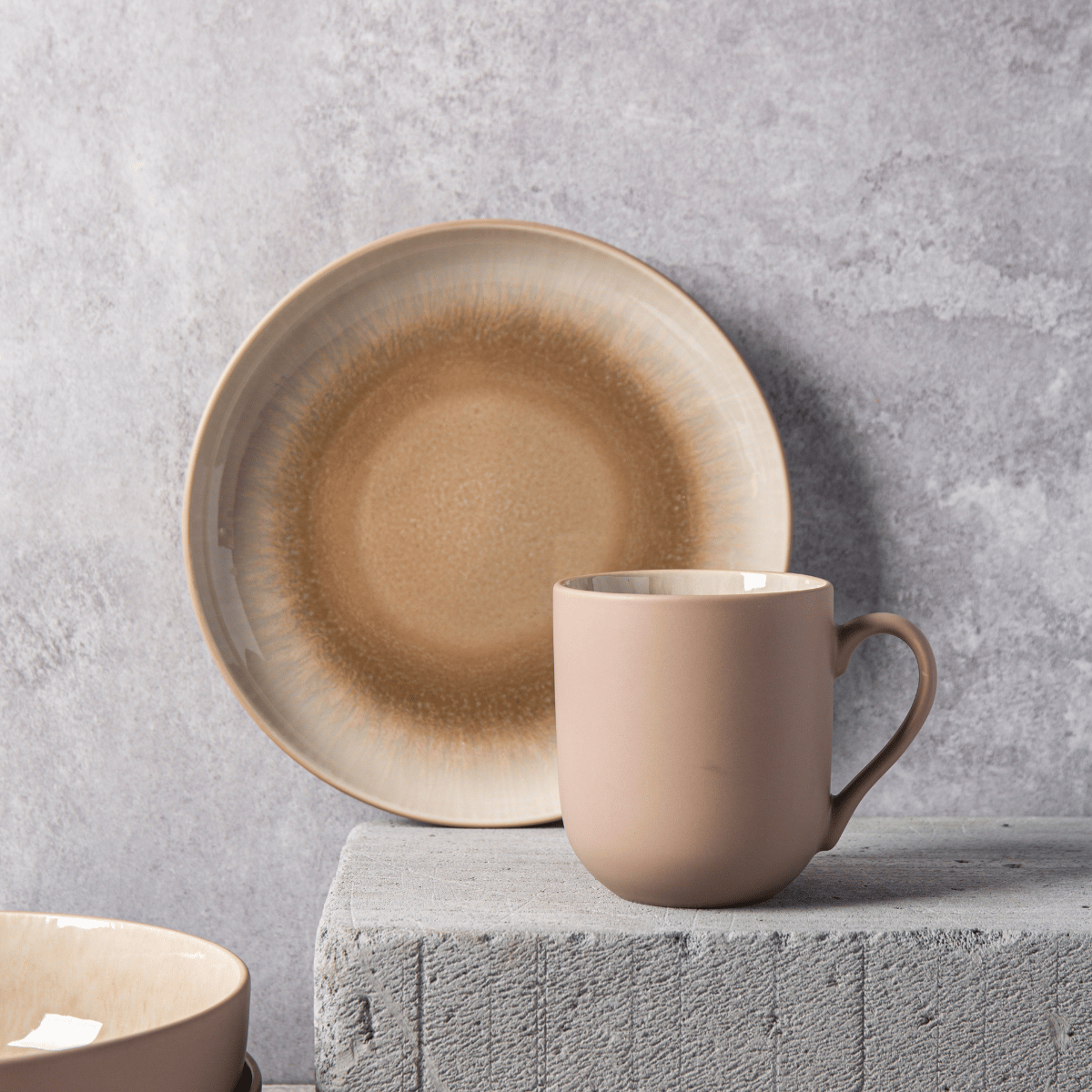 Lot de 2 mugs taupe - "Iris" couleur unique, LAGUIOLE CUISSON