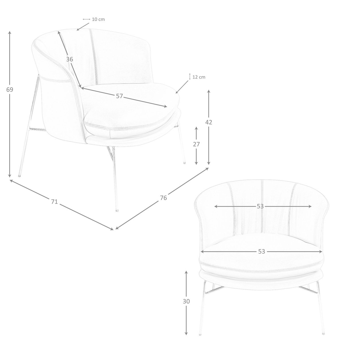 Fauteuil en similicuir marron | acier, ANGEL CERDA