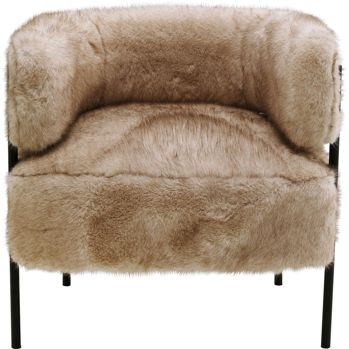 Fauteuil en polyester poils longs, LILJA beige, KARE DESIGN