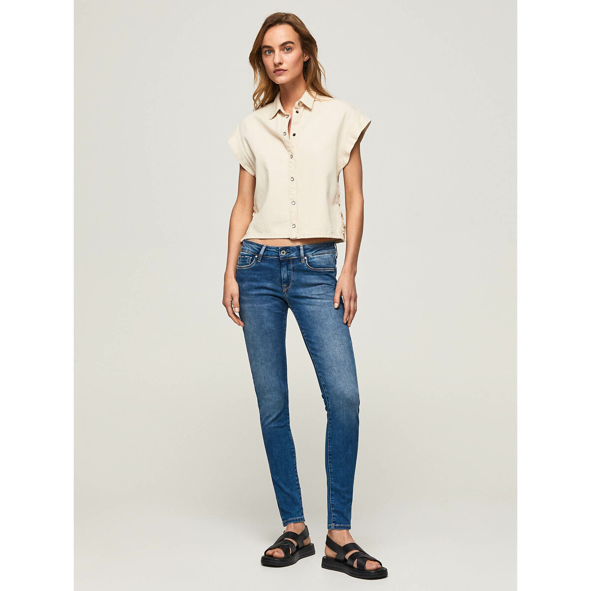 Jean skinny taille basse SOHO medium blue, PEPE JEANS
