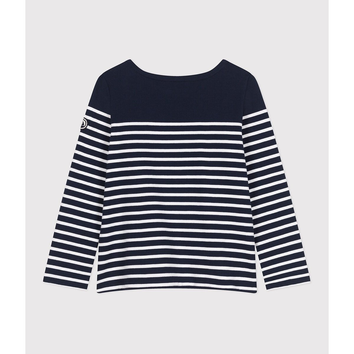 Marinière en coton, manches longues marine/blanc, PETIT BATEAU