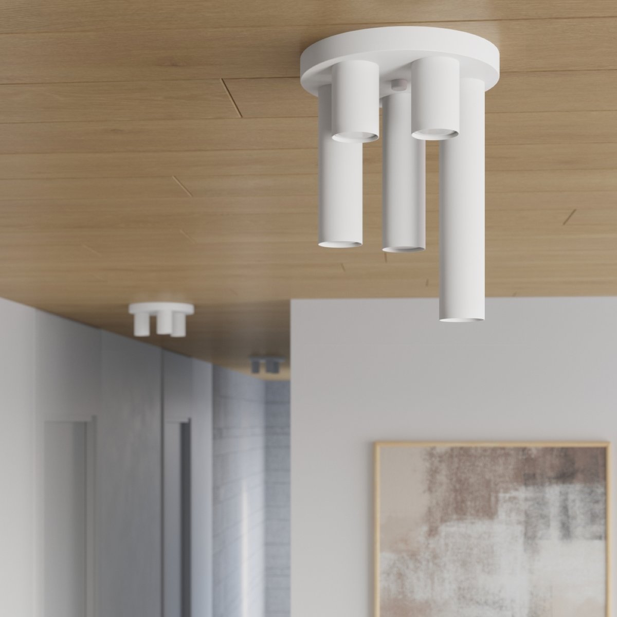 Plafonnier Acier Blanc GU10 3 Lagos blanc, EDEN