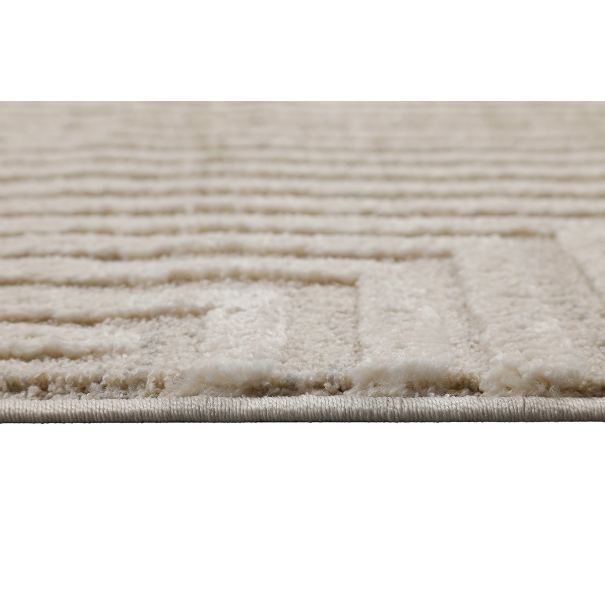 Tapis design à motif labythinthe à relief ,  Hillmar beige crème, WECON HOME