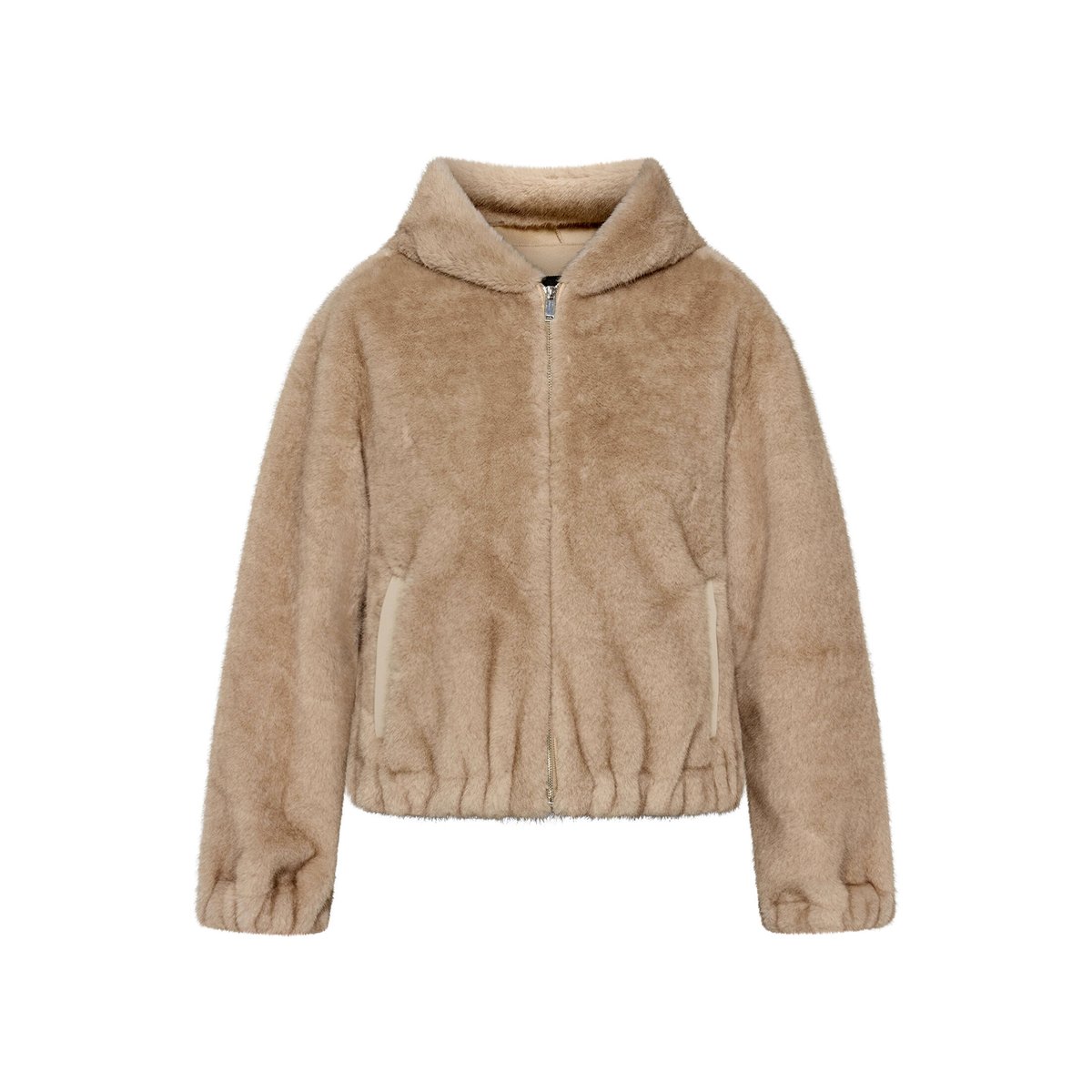 Veste en peluche à capuche silver mink, GIL BRET
