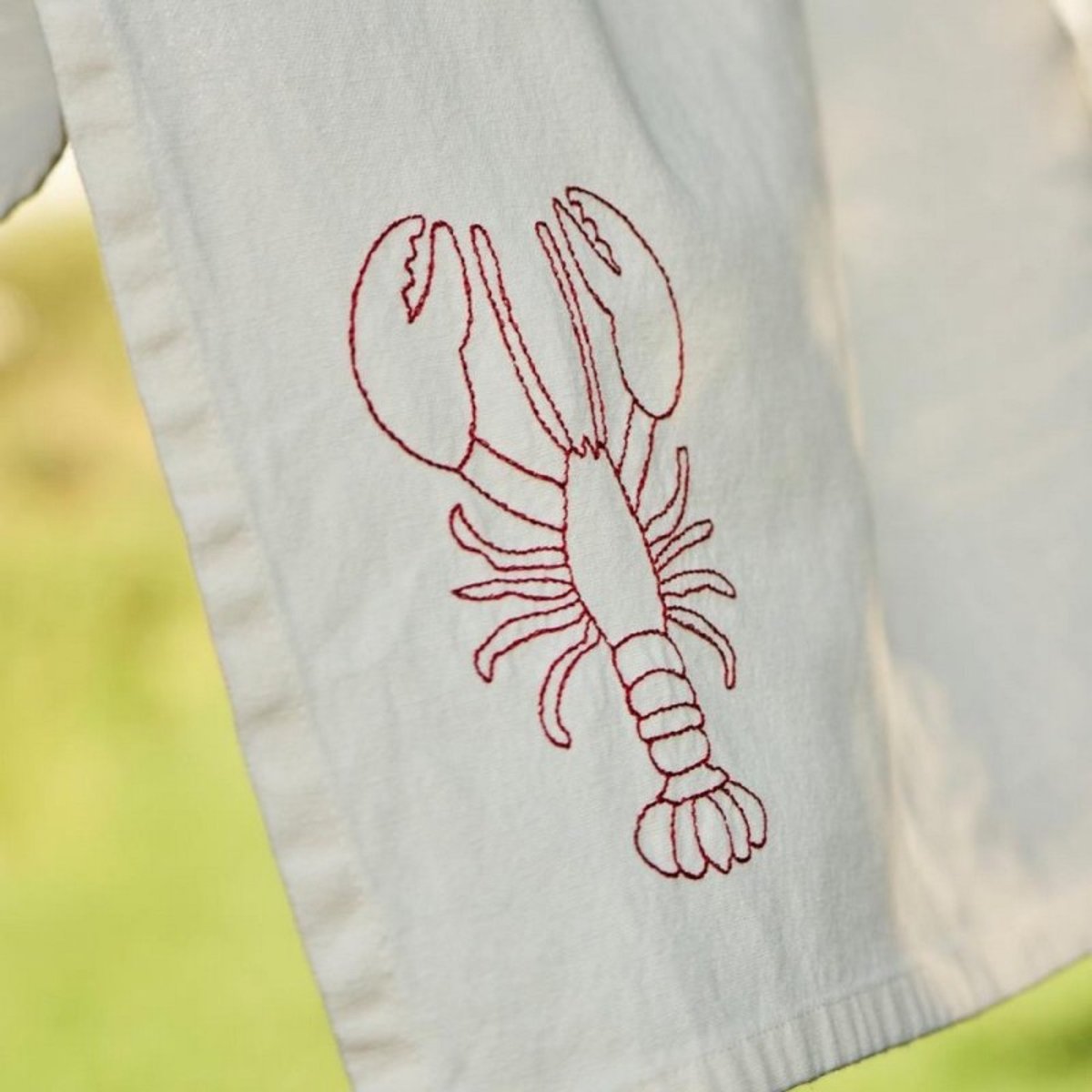 Torchon de cuisine brodé homard ATLANTIS rouge, IB LAURSEN