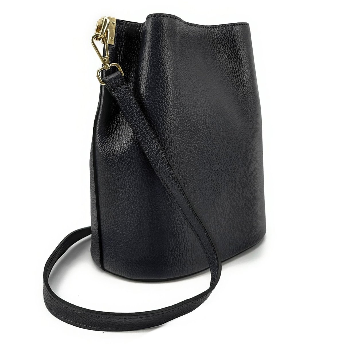 Sac seau en cuir grainé GEORGIA noir, OH MY BAG
