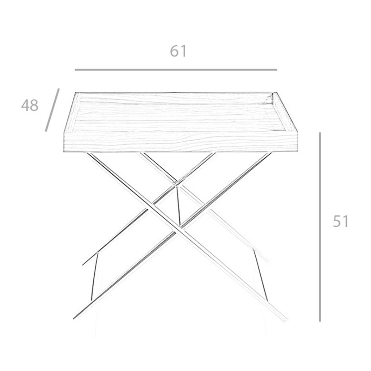 Table d'angle rectangulaire en noyer et acier chromé noyer | acier, ANGEL CERDA