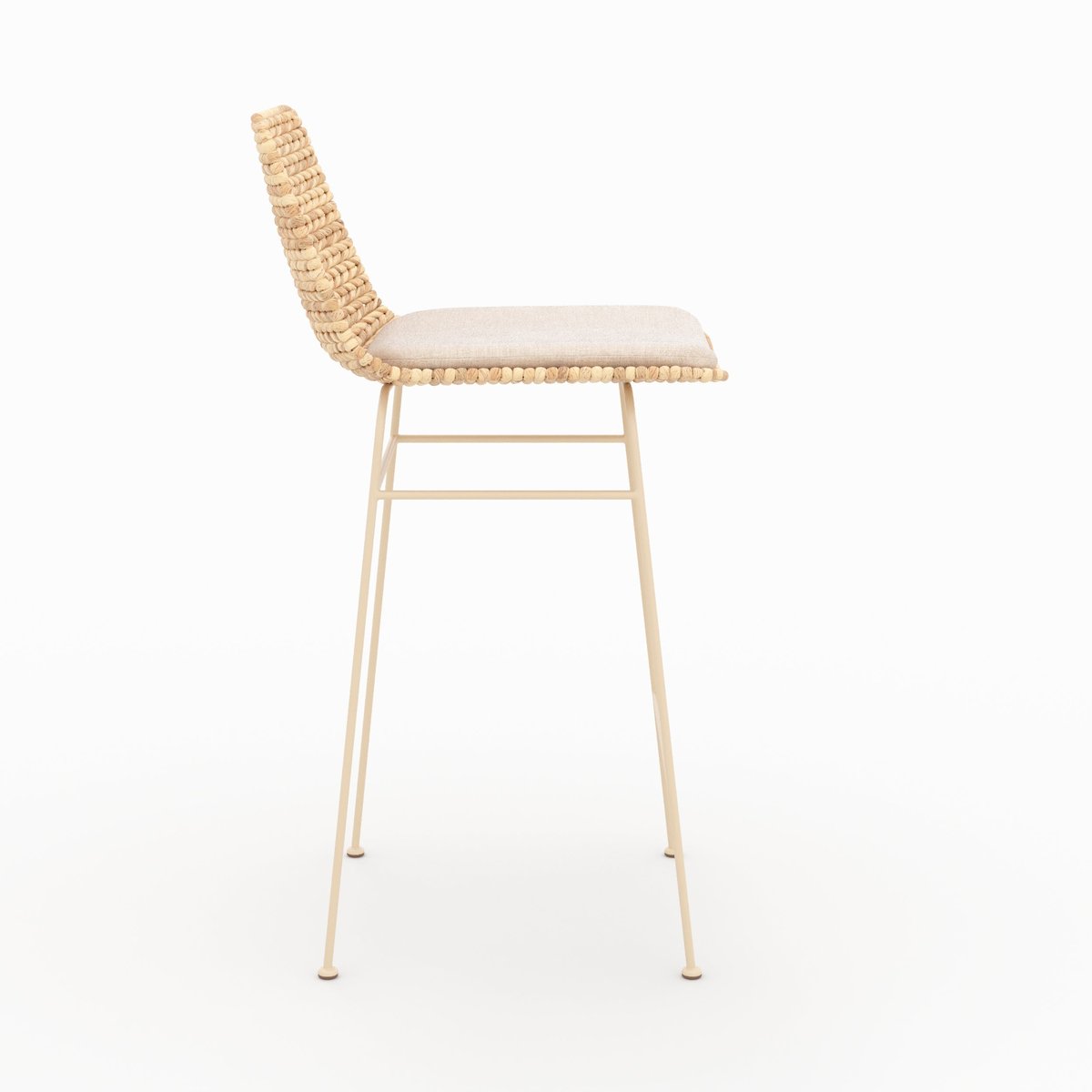 Lot de 2 chaises pour îlot central 66 cm en matière - FARO beige, MAISON PAVANE