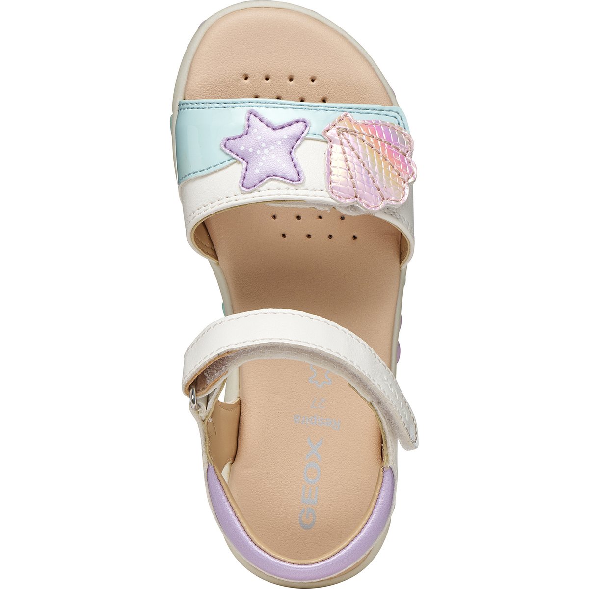 Sandales J SANDAL HAITI blanc/rose clair, GEOX