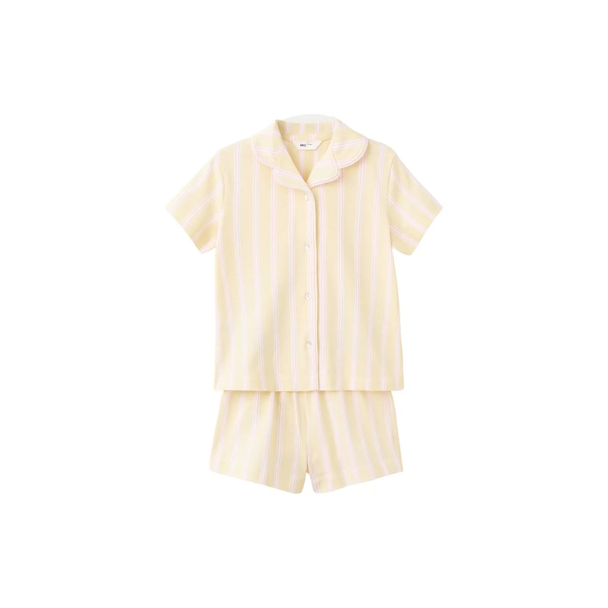 Pyjama court rayures jaune pastel, MANGO BABY