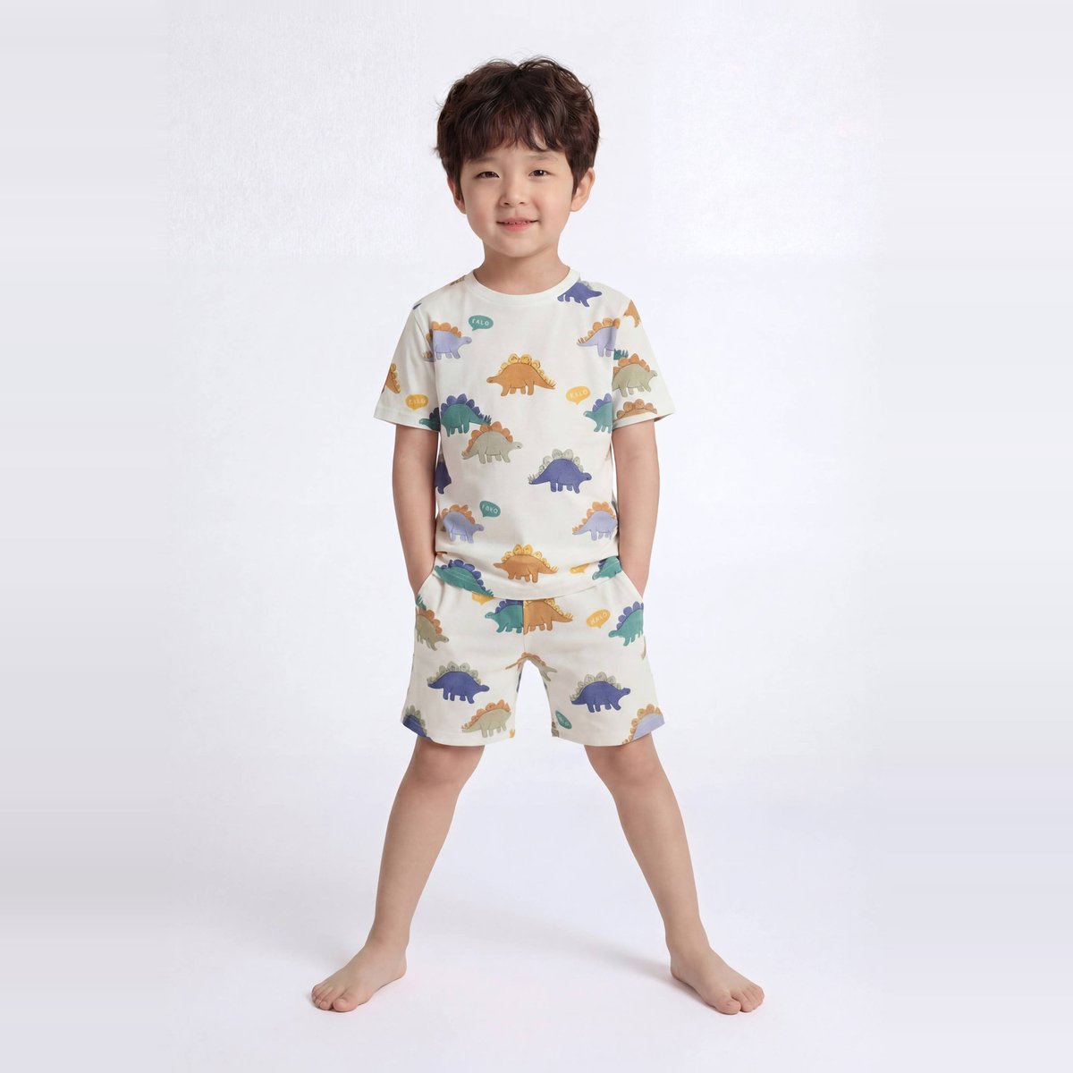 Lot de 2 pyjamas shorts imprimé en jersey coton BIO GOTS jungle, MONOPRIX