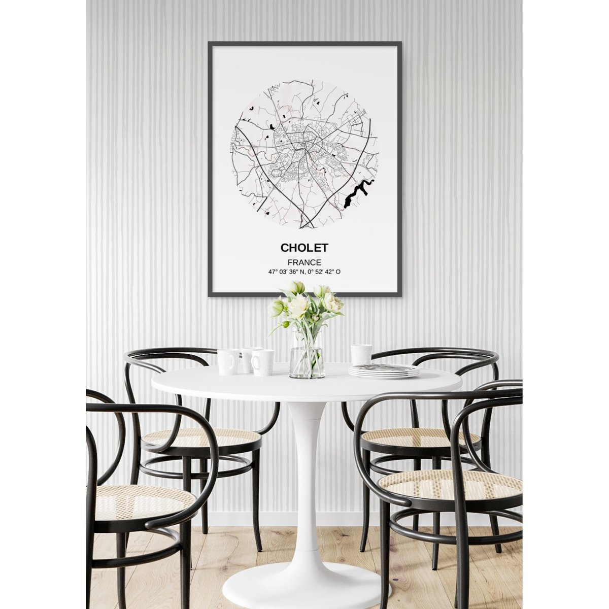 Affiche Carte Cholet blanc, L'AFFICHERIE