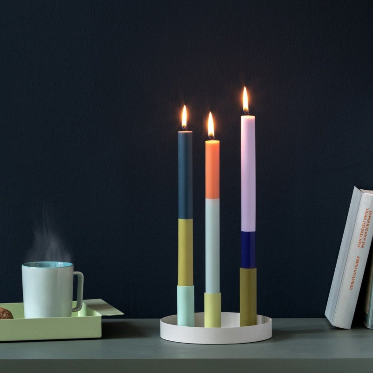 Bougeoir design magnétique Luna Mini multicolore, REMEMBER