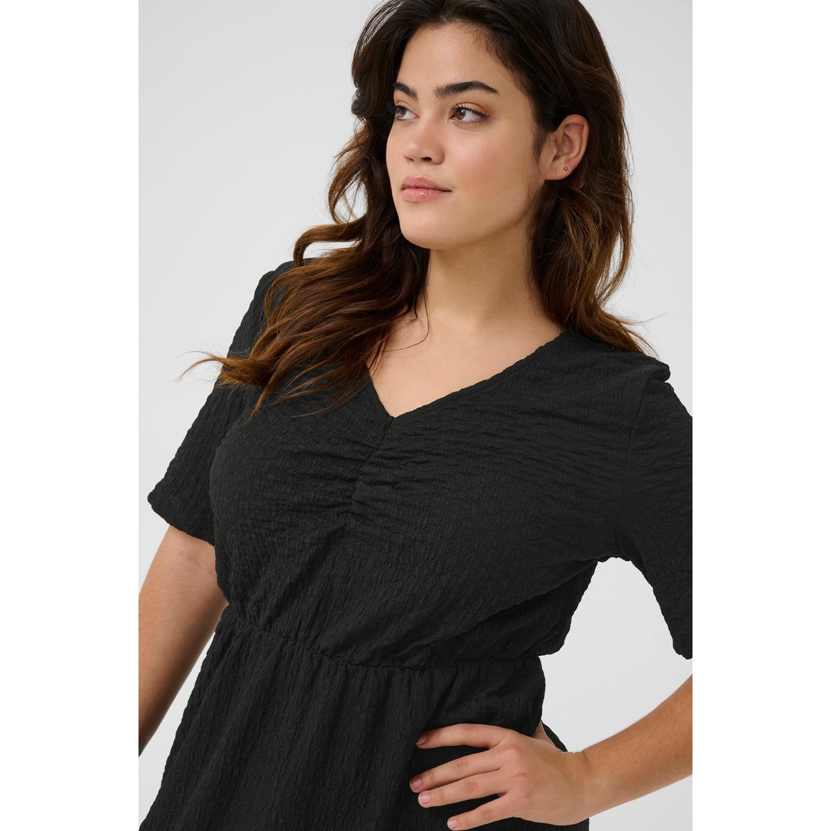 Dress noir black deep cc., KAFFE CURVE
