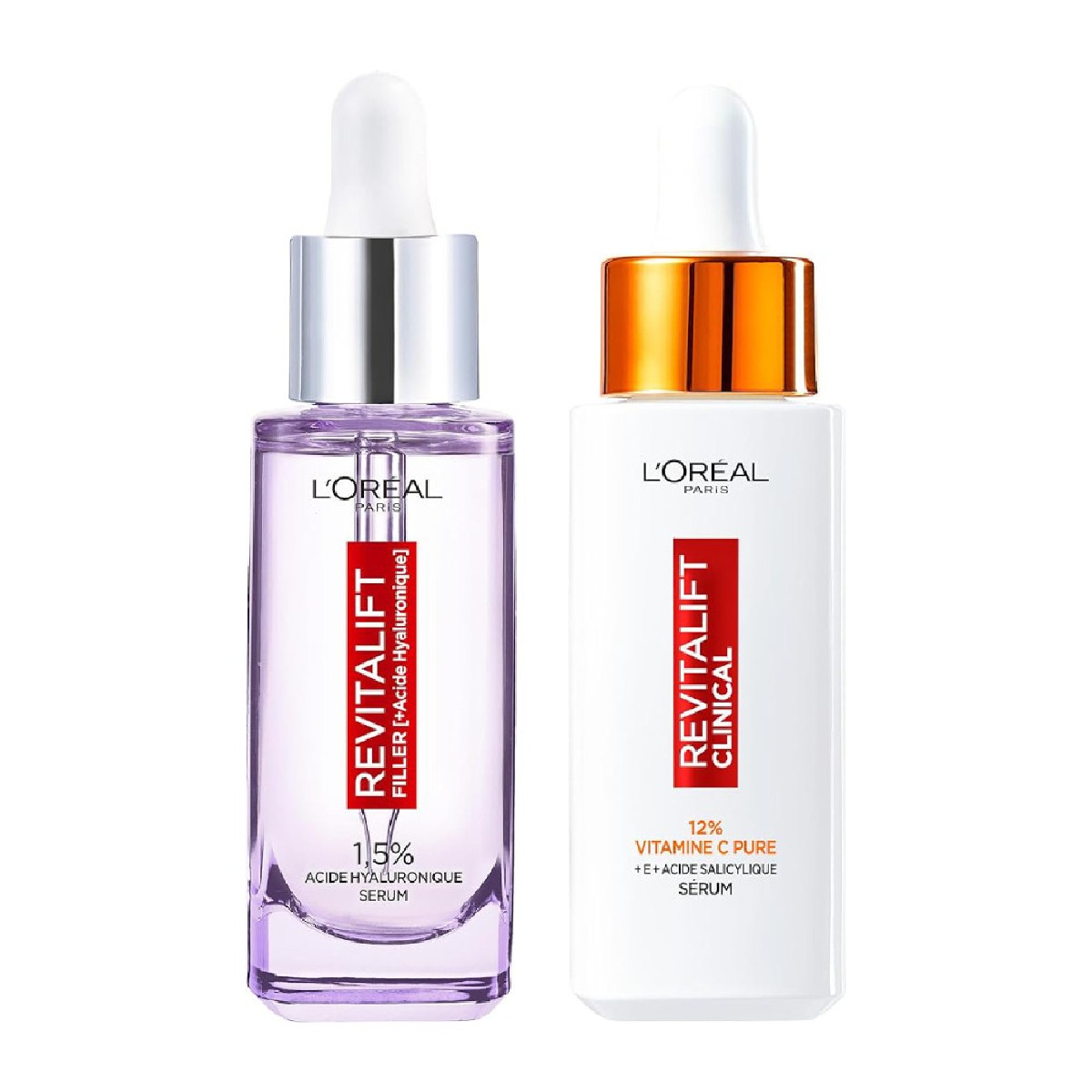 Duo Sérums Acide Hyaluronique & Vitamine C couleur unique, L'OREAL PARIS