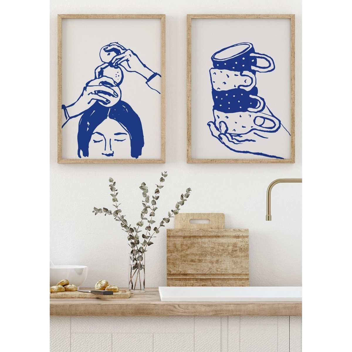 Affiche Les tasses blanc, L'AFFICHERIE