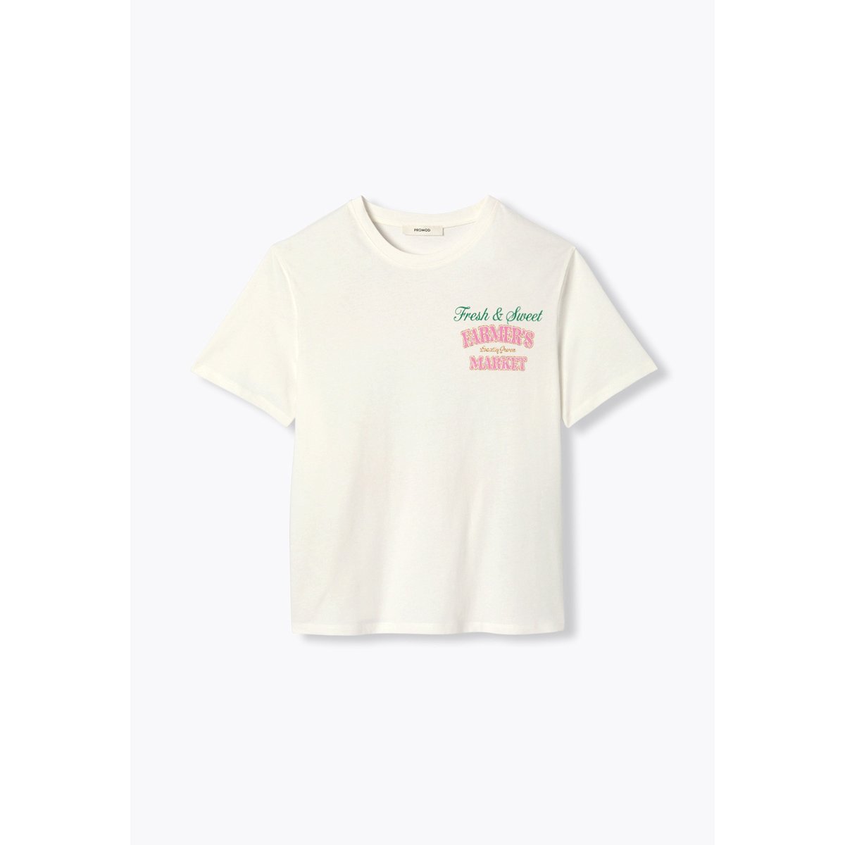 T-shirt à message pailleté imprimé écru, PROMOD