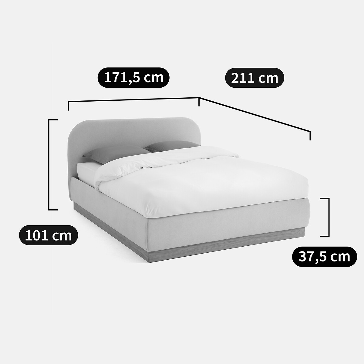 Cama com arrumação e estrado elevatório, Marica bege, LA REDOUTE INTERIEURS