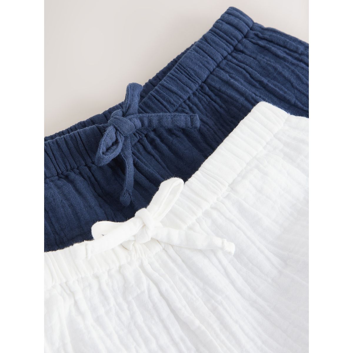 Pantalon large, lot de 2 bleu marine / blanc, NEXT