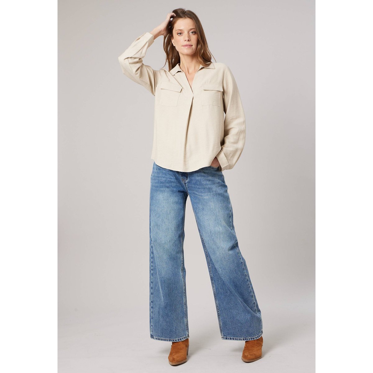 Blouse fluide femme DOANA mastic, DEELUXE