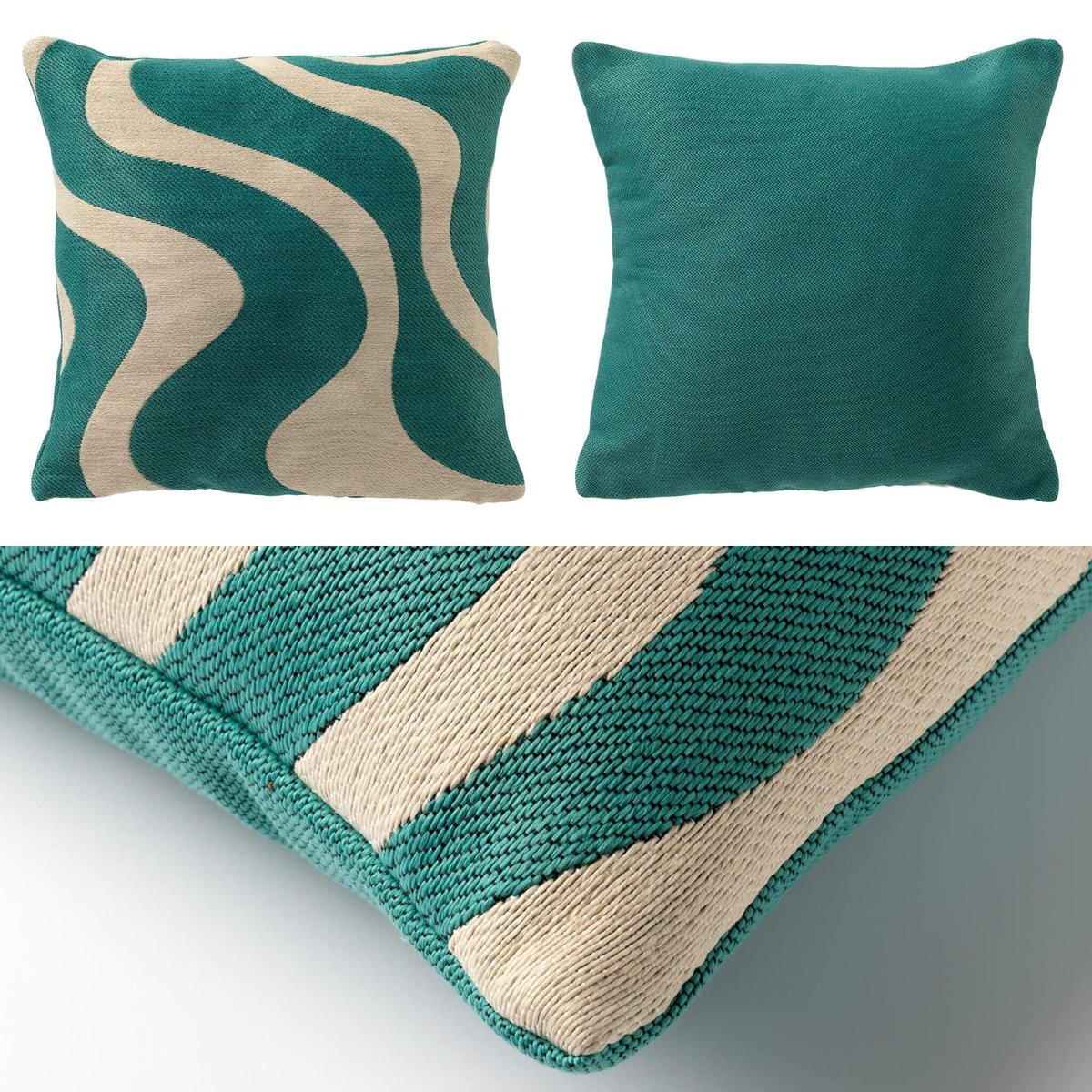 Coussins Blush Wave (Lot de 3) bleu, DUTCH DECOR