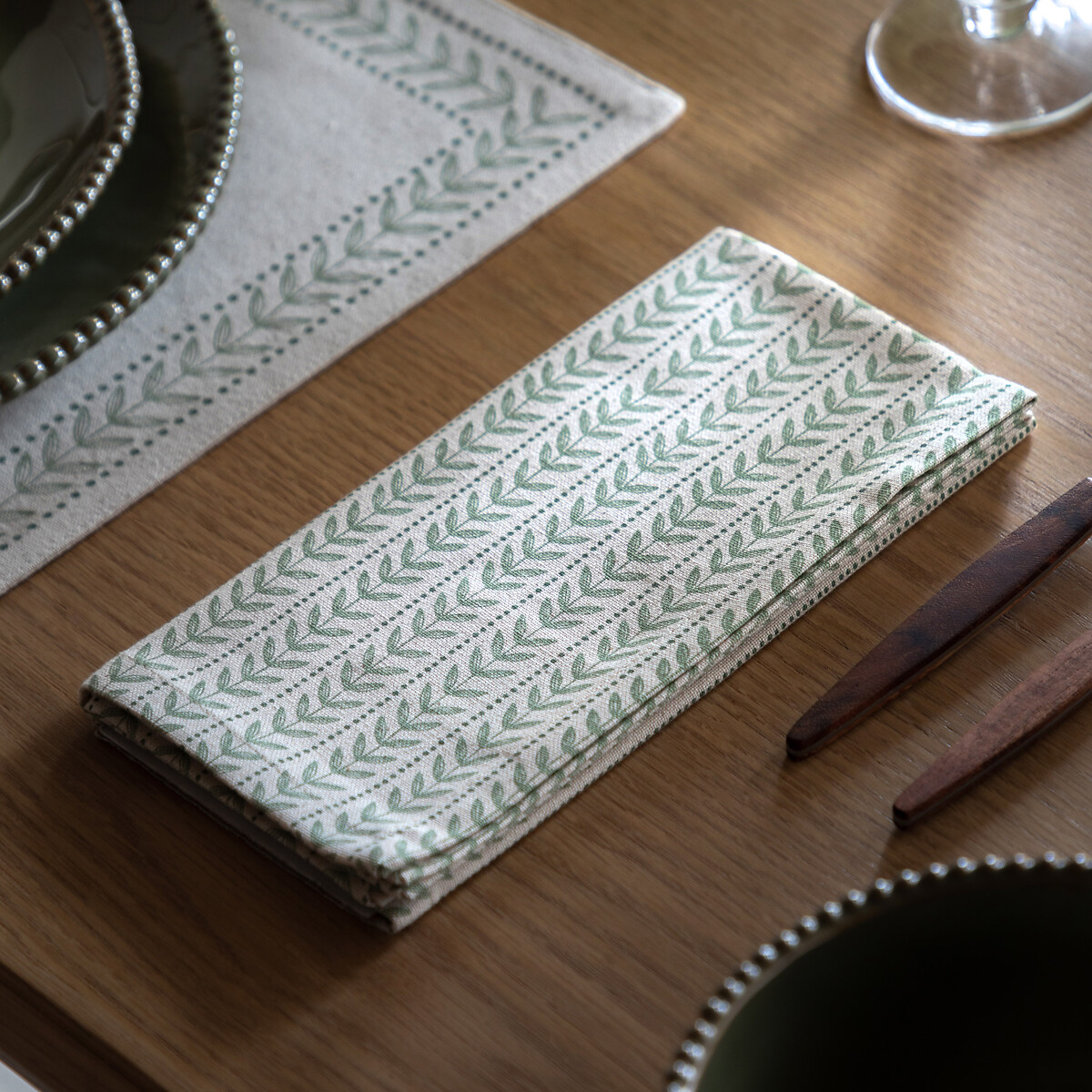 Set of 4 Archer Leaf Napkins natural, ÉDITÉ