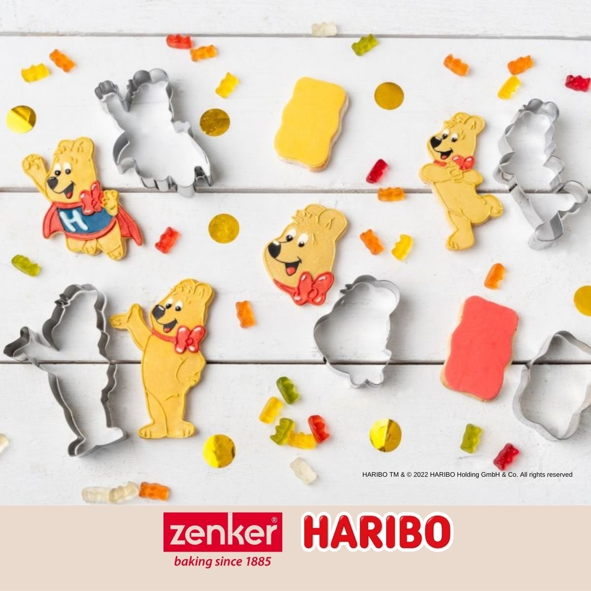 Lot de 2 emporte-pièces motif ourson HARIBO inox, ZENKER