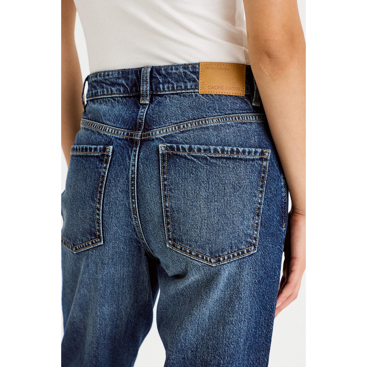 Jean droit taille standard bleu, CACHE CACHE