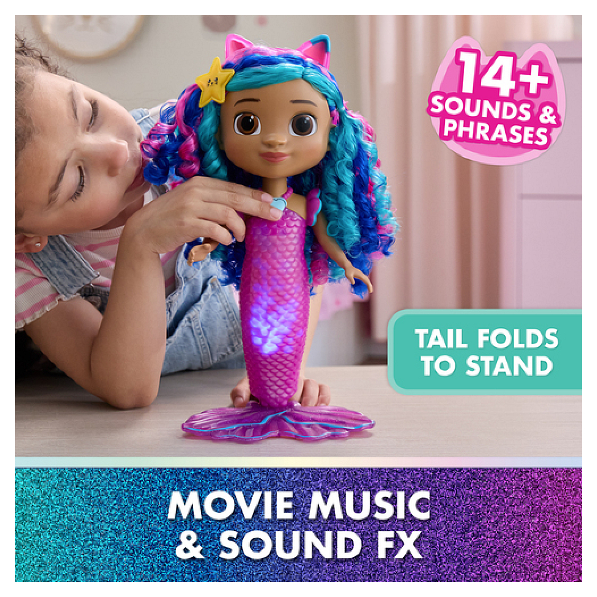 Poupee Sirene A Fonctions 35 Cm - Gabby et la Maison Magique - Le Film couleur unique, SPINMASTER