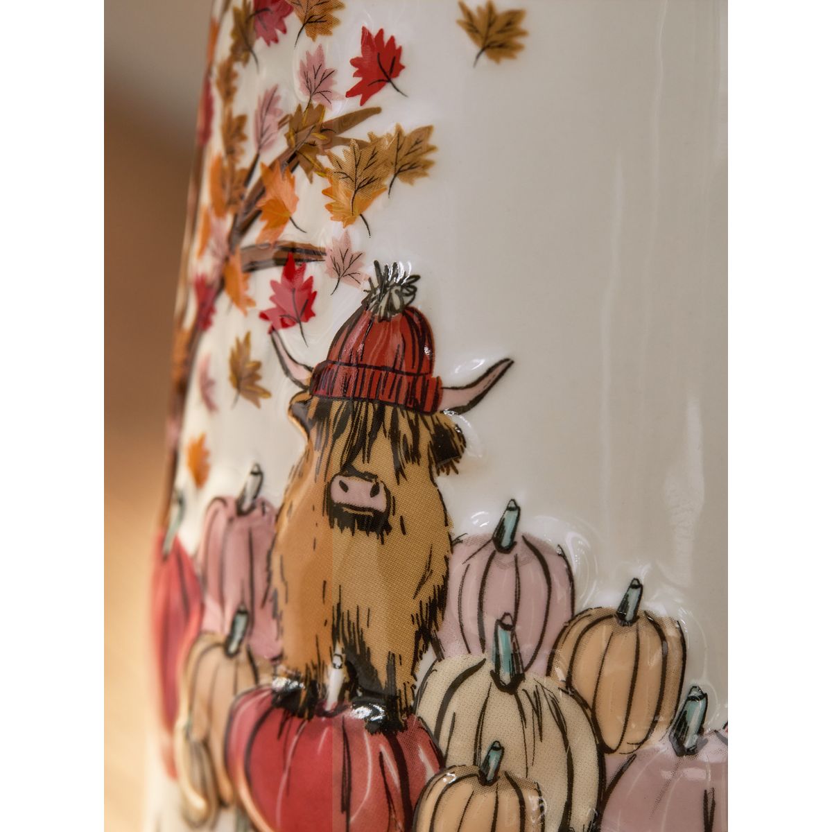 Vase effet cruche en céramique vache hamish orange, NEXT