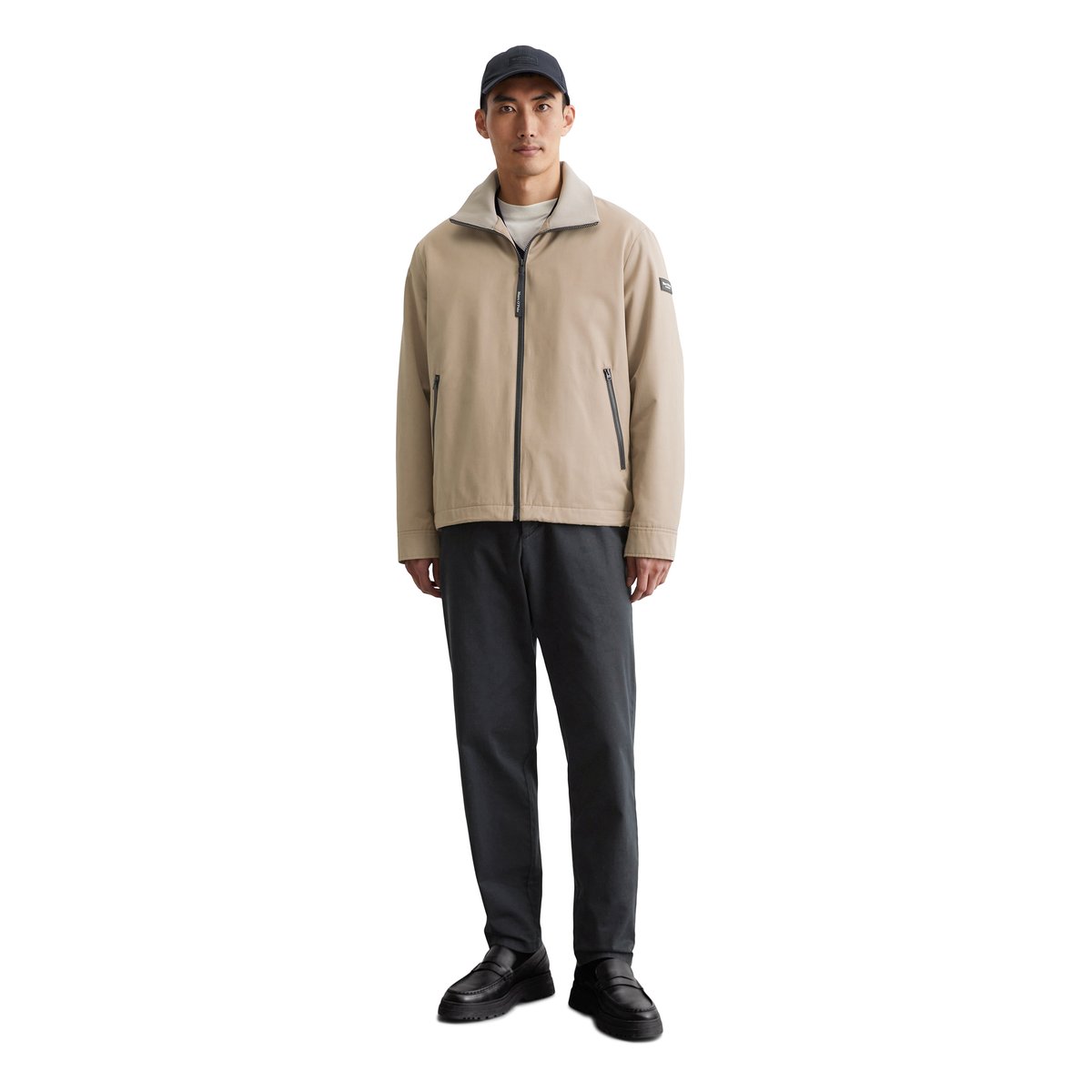 Veste doublée regular en micro-twill hydrofuge marron clair, MARC O'POLO