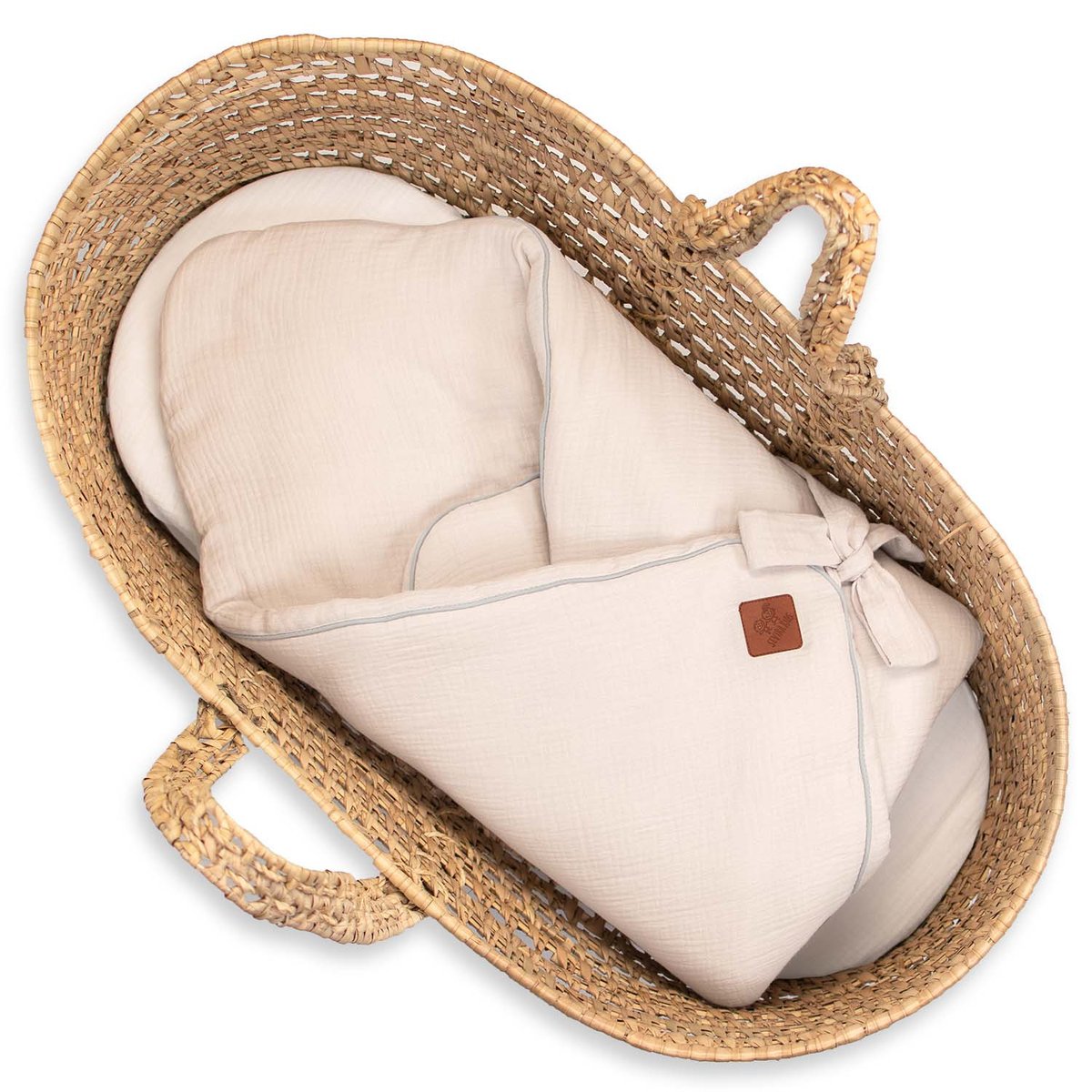 Gigoteuse d'emmaillotage en gaze de coton JEANNE beige, SEVIRA KIDS