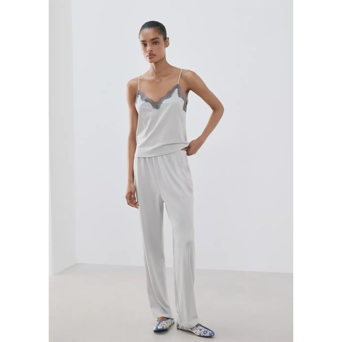 Débardeur de pyjama gris, MANGO