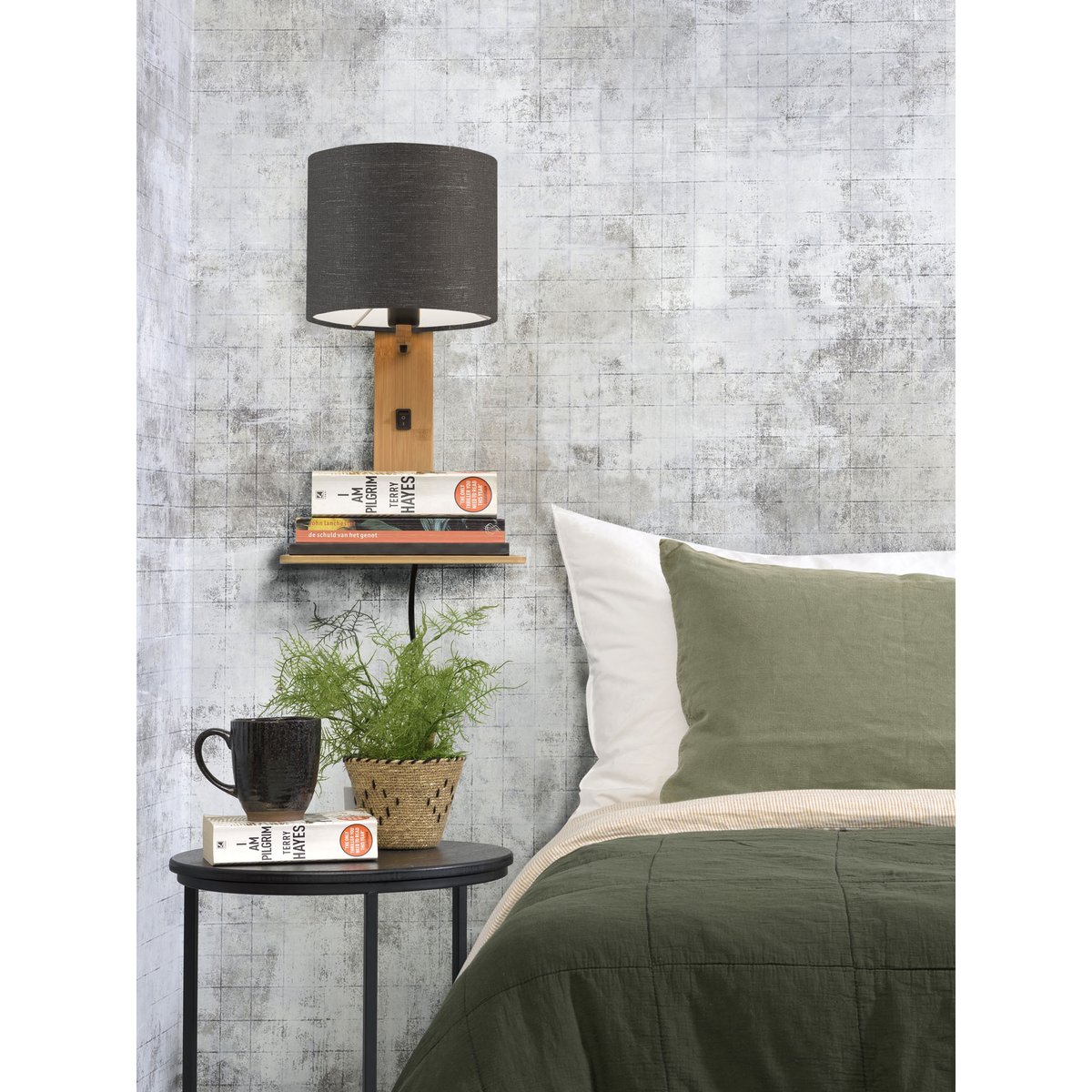 Lampe Murale Bambou ANDES gris foncé, GOOD & MOJO