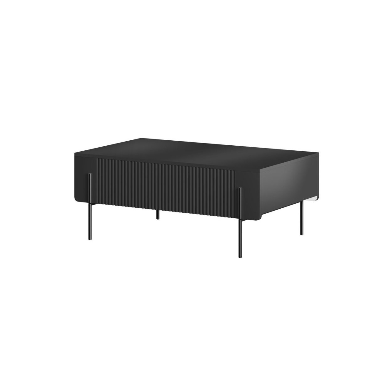 Table basse rectangulaire en panneaux de particules et MDF, MATHILDE noir, BOBOCHIC