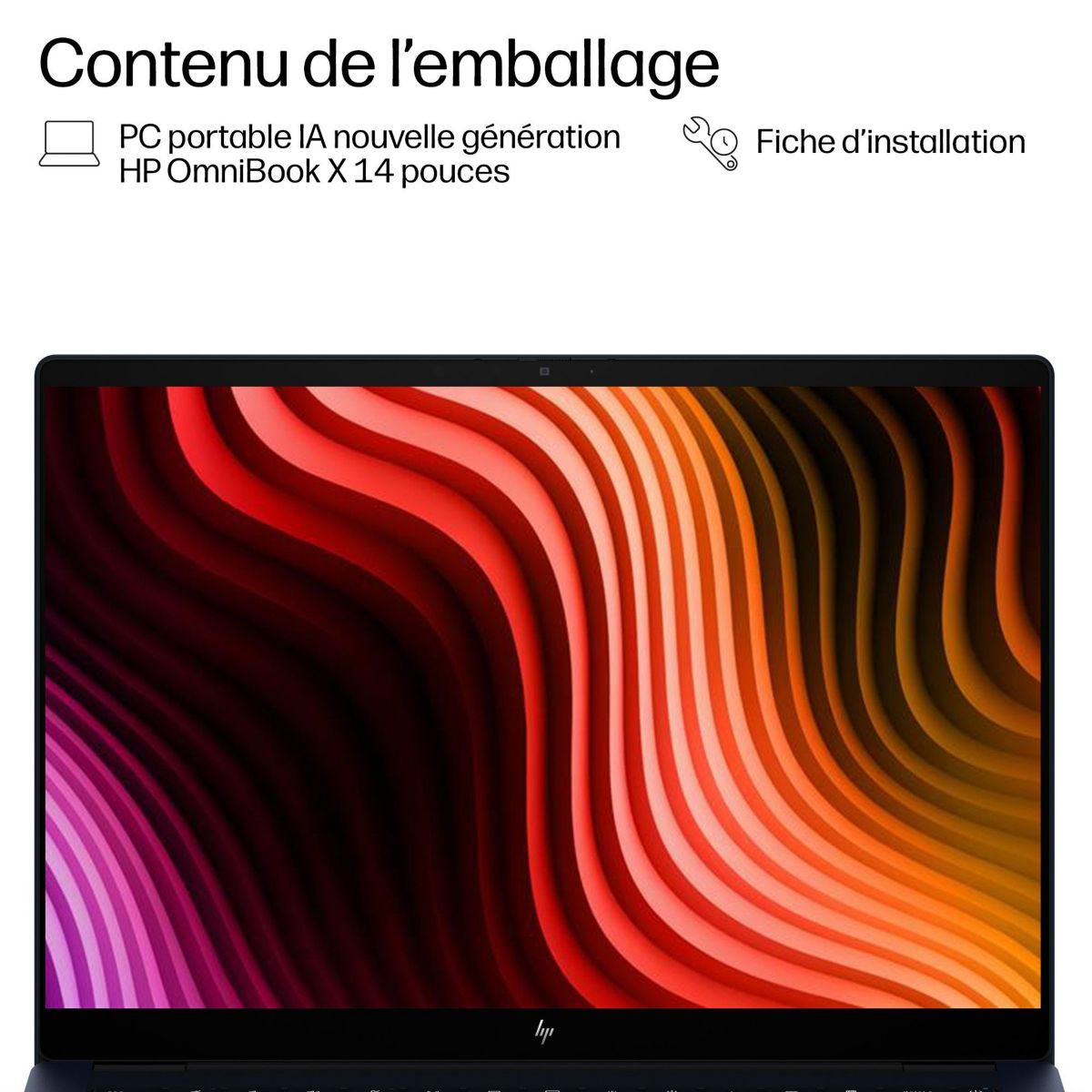 Ordinateur portable 14-ka0004nfx 14" OLED Intel Core Ultra 7 356H 24 Go RAM LPDDR5x SSD 512 Go couleur unique, HP